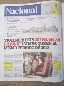 Violence leaves 307 deaths in June: 167 more than the sme period last year.